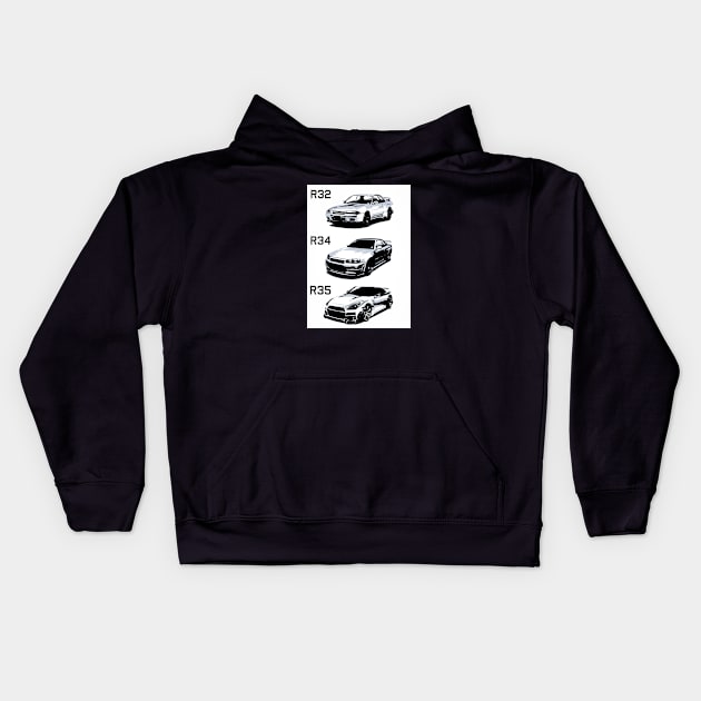 Evolution Nissan GTR Kids Hoodie by d1a2n3i4l5